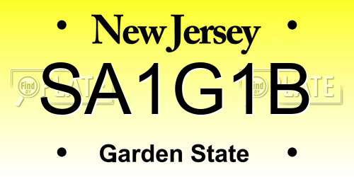 SA1G1B New Jersey License Plate