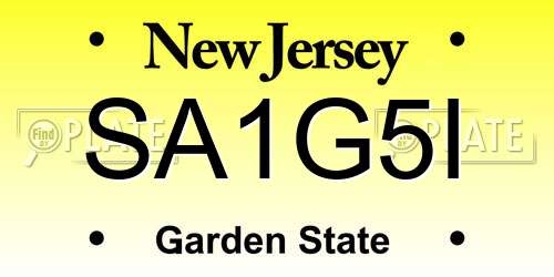SA1G5I New Jersey License Plate