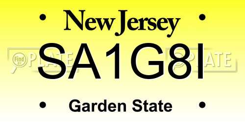 SA1G8I New Jersey License Plate