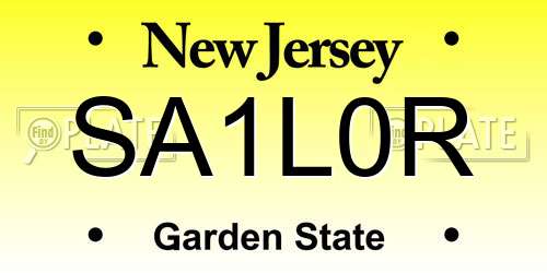 SA1L0R New Jersey License Plate