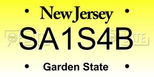 SA1S4B New Jersey License Plate