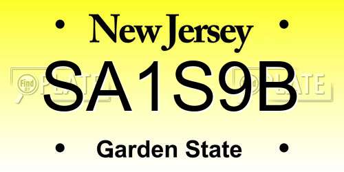 SA1S9B New Jersey License Plate