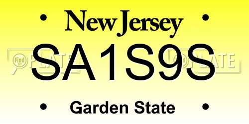 SA1S9S New Jersey License Plate