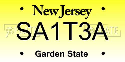 SA1T3A New Jersey License Plate