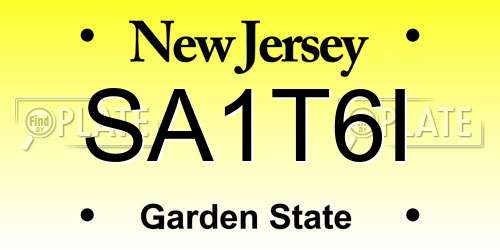 SA1T6I New Jersey License Plate