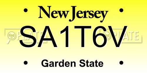 SA1T6V New Jersey License Plate