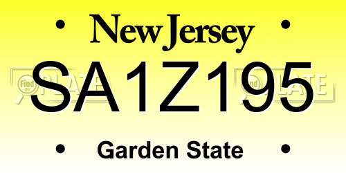 SA1Z195 New Jersey License Plate