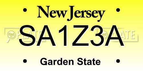 SA1Z3A New Jersey License Plate