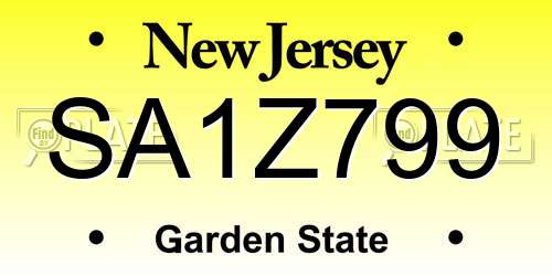 SA1Z799 New Jersey License Plate