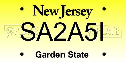 SA2A5I New Jersey License Plate