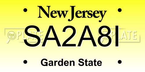 SA2A8I New Jersey License Plate