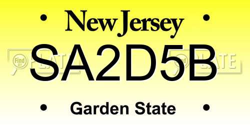 SA2D5B New Jersey License Plate