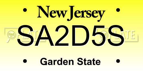 SA2D5S New Jersey License Plate