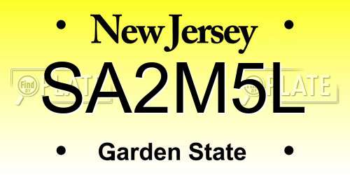 SA2M5L New Jersey License Plate