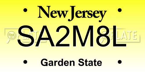 SA2M8L New Jersey License Plate
