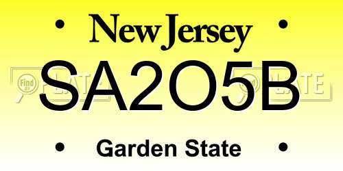 SA2O5B New Jersey License Plate