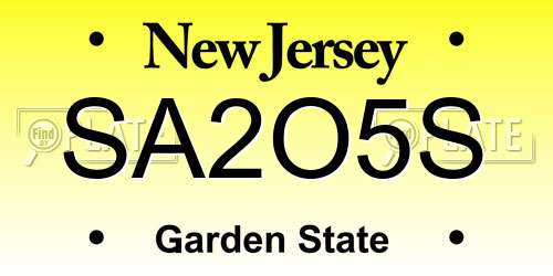 SA2O5S New Jersey License Plate