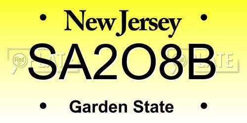 SA2O8B New Jersey License Plate