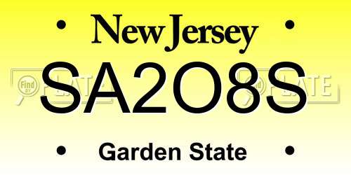 SA2O8S New Jersey License Plate