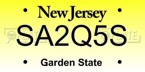 SA2Q5S New Jersey License Plate