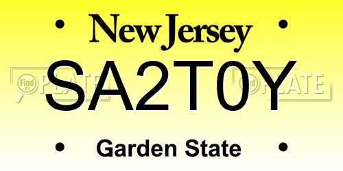 SA2T0Y New Jersey License Plate
