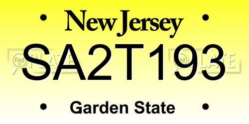 SA2T193 New Jersey License Plate