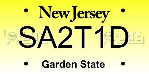 SA2T1D New Jersey License Plate