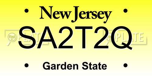 SA2T2Q New Jersey License Plate