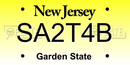 SA2T4B New Jersey License Plate