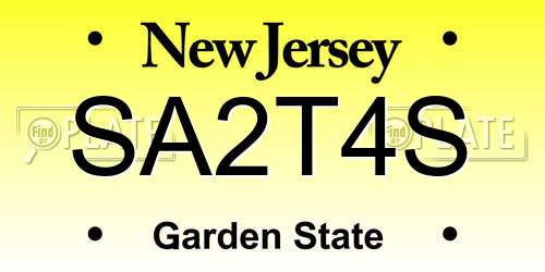 SA2T4S New Jersey License Plate