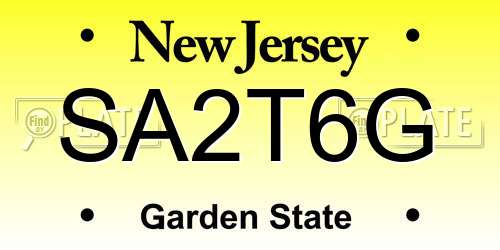 SA2T6G New Jersey License Plate