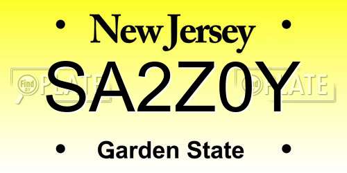 SA2Z0Y New Jersey License Plate