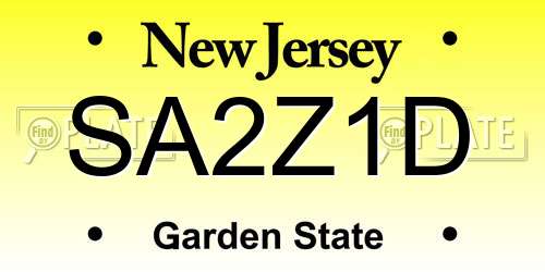SA2Z1D New Jersey License Plate