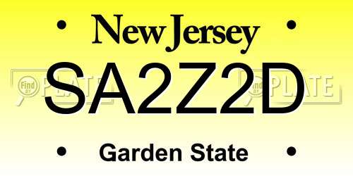 SA2Z2D New Jersey License Plate