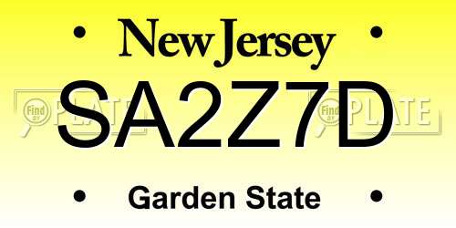 SA2Z7D New Jersey License Plate