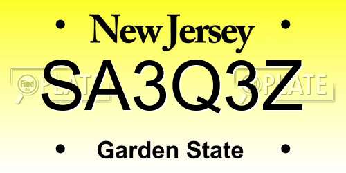 SA3Q3Z New Jersey License Plate