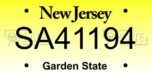 SA41194 New Jersey License Plate