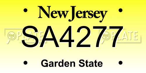 SA4277 New Jersey License Plate
