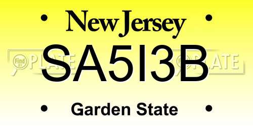 SA5I3B New Jersey License Plate