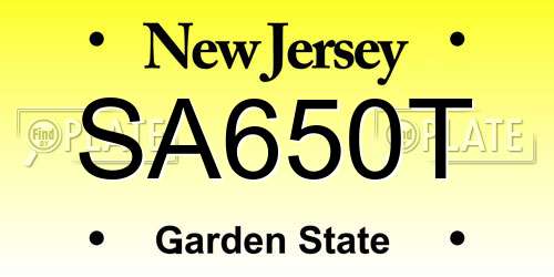 SA650T New Jersey License Plate