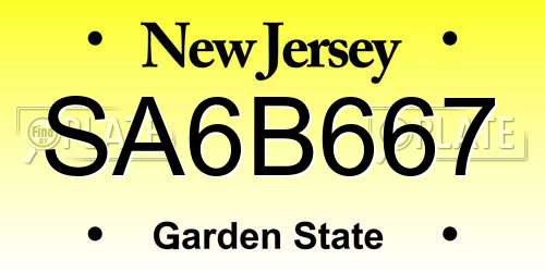 SA6B667 New Jersey License Plate