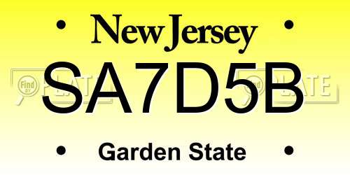 SA7D5B New Jersey License Plate