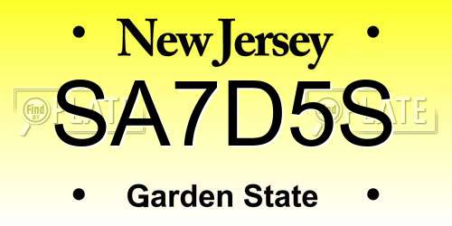 SA7D5S New Jersey License Plate