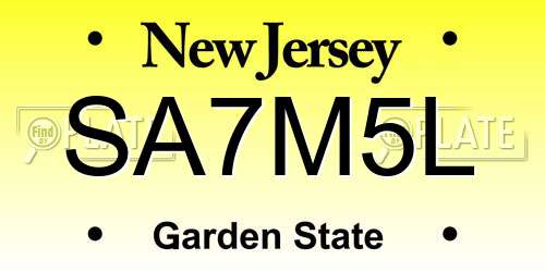 SA7M5L New Jersey License Plate