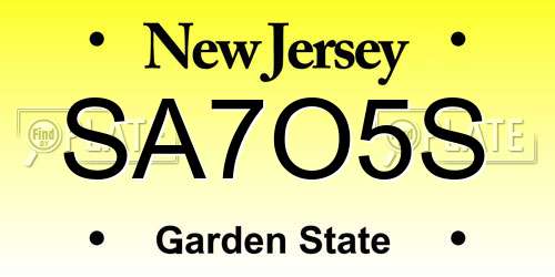 SA7O5S New Jersey License Plate