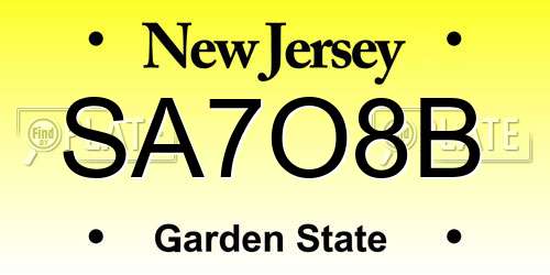 SA7O8B New Jersey License Plate