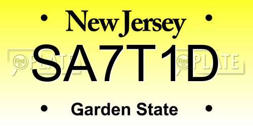 SA7T1D New Jersey License Plate