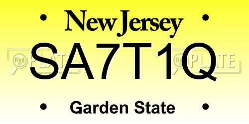 SA7T1Q New Jersey License Plate