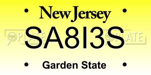 SA8I3S New Jersey License Plate
