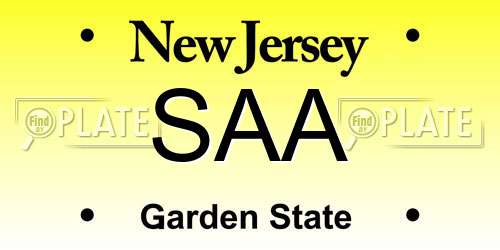 SAA New Jersey License Plate